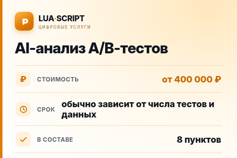 AI-анализ A/B-тестов — цена, срок и состав услуги