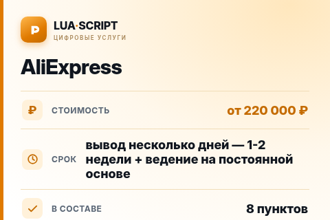AliExpress — цена, срок и состав услуги