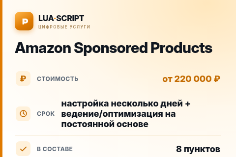 Amazon Sponsored Products — цена, срок и состав услуги