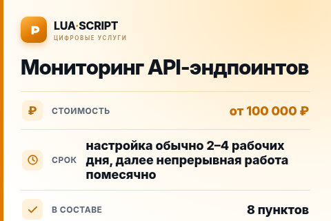 Мониторинг API-эндпоинтов — цена, срок и состав услуги