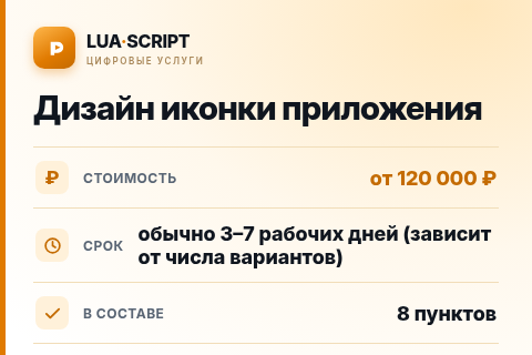 Дизайн иконки приложения — цена, срок и состав услуги