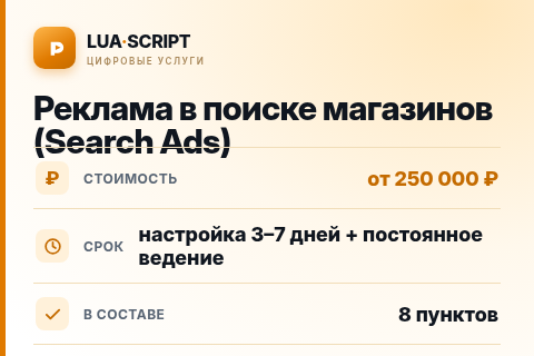 Реклама в поиске магазинов (Search Ads) — цена, срок и состав услуги