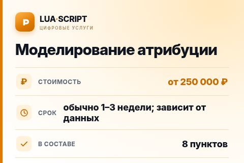 Моделирование атрибуции — цена, срок и состав услуги