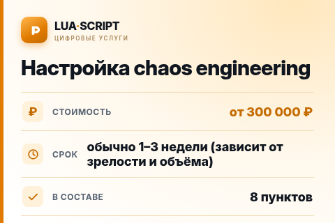 Настройка chaos engineering — цена, срок и состав услуги