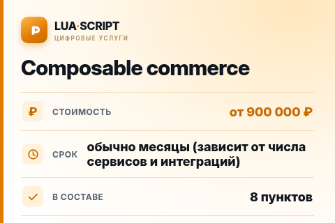 Composable commerce — цена, срок и состав услуги