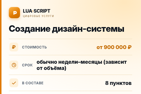 Создание дизайн-системы — цена, срок и состав услуги