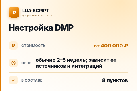 Настройка DMP — цена, срок и состав услуги