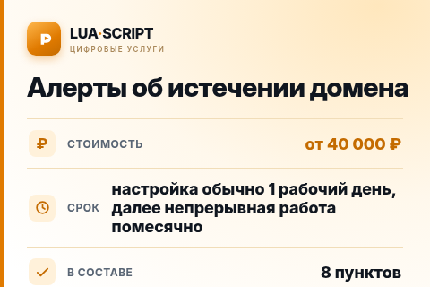 Алерты об истечении домена — цена, срок и состав услуги
