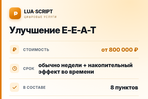 Улучшение E-E-A-T — цена, срок и состав услуги