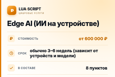 Edge AI (ИИ на устройстве) — цена, срок и состав услуги