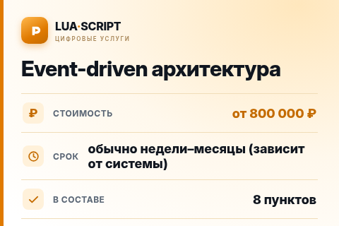 Event-driven архитектура — цена, срок и состав услуги
