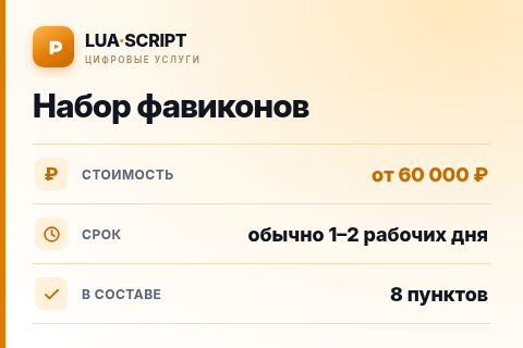 Набор фавиконов — цена, срок и состав услуги