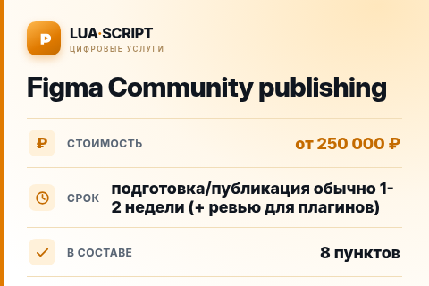 Figma Community publishing — цена, срок и состав услуги