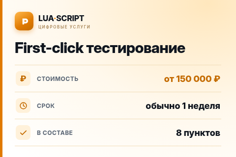 First-click тестирование — цена, срок и состав услуги