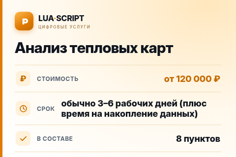 Анализ тепловых карт — цена, срок и состав услуги