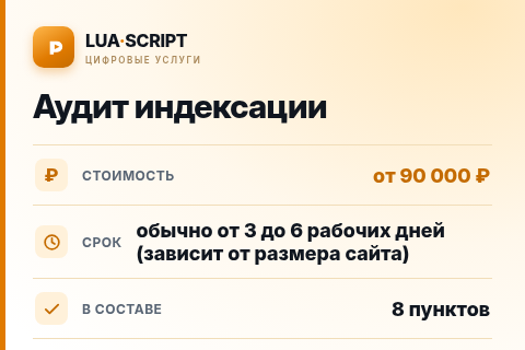 Аудит индексации — цена, срок и состав услуги