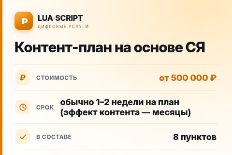 Контент-план на основе СЯ — цена, срок и состав услуги