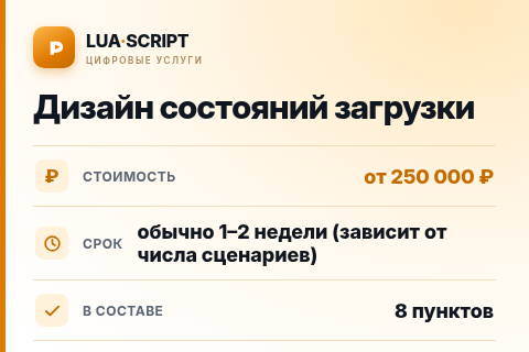 Дизайн состояний загрузки — цена, срок и состав услуги