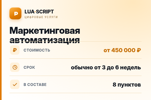 Маркетинговая автоматизация — цена, срок и состав услуги