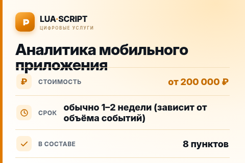 Аналитика мобильного приложения — цена, срок и состав услуги