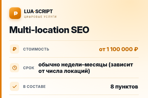 Multi-location SEO — цена, срок и состав услуги
