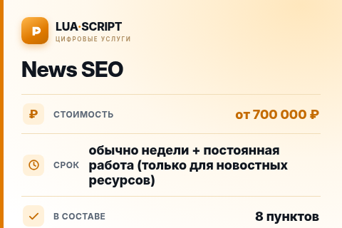 News SEO — цена, срок и состав услуги