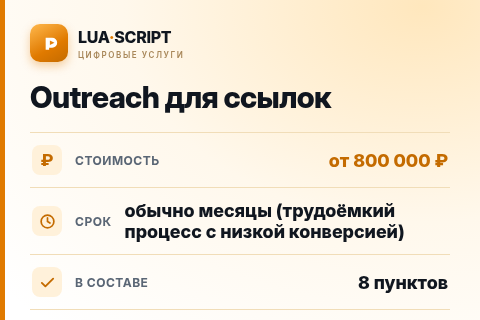 Outreach для ссылок — цена, срок и состав услуги