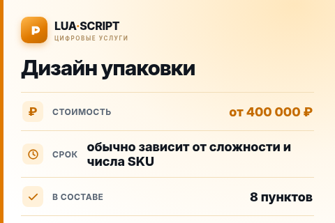 Дизайн упаковки — цена, срок и состав услуги
