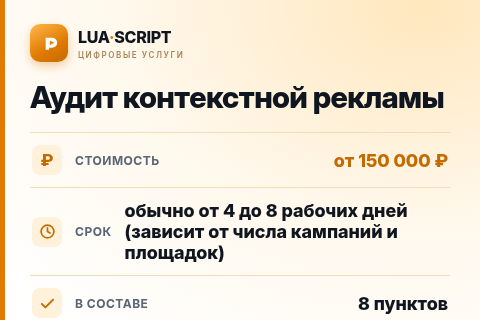Аудит контекстной рекламы — цена, срок и состав услуги