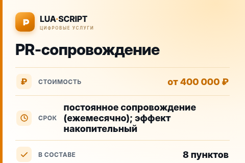 PR-сопровождение — цена, срок и состав услуги