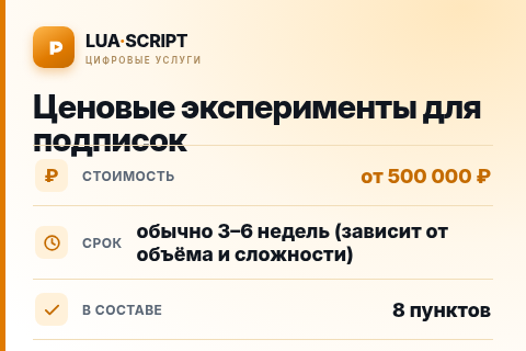 Ценовые эксперименты для подписок — цена, срок и состав услуги