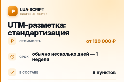 UTM-разметка: стандартизация — цена, срок и состав услуги