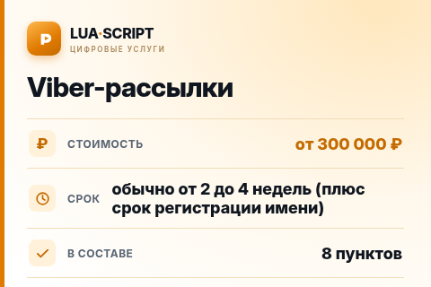 Viber-рассылки — цена, срок и состав услуги