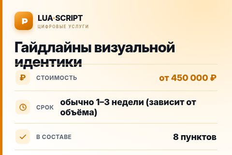 Гайдлайны визуальной идентики — цена, срок и состав услуги