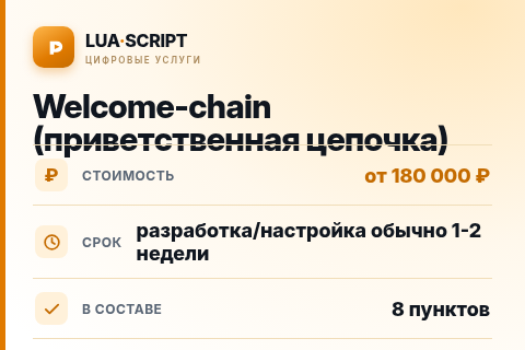 Welcome-chain (приветственная цепочка) — цена, срок и состав услуги