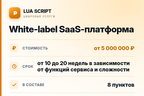 White-label SaaS-платформа — цена, срок и состав услуги